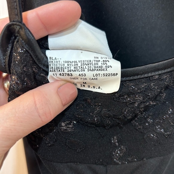 afortiori Sexy Black Dress Vintage Elegant LBD Sleeveless Sequin Bust Women Sz M - Picture 8 of 8